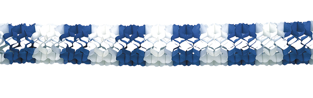 4 MTS BLUE/WHITE PAPER GARLAND