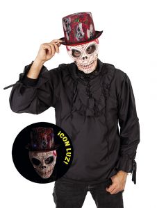 SOMBRERO COPA SKULLS & ROSES CON LUZ