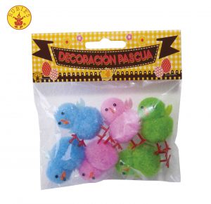 BORSA 6 PULCINI COLORI COTONE 4 CM