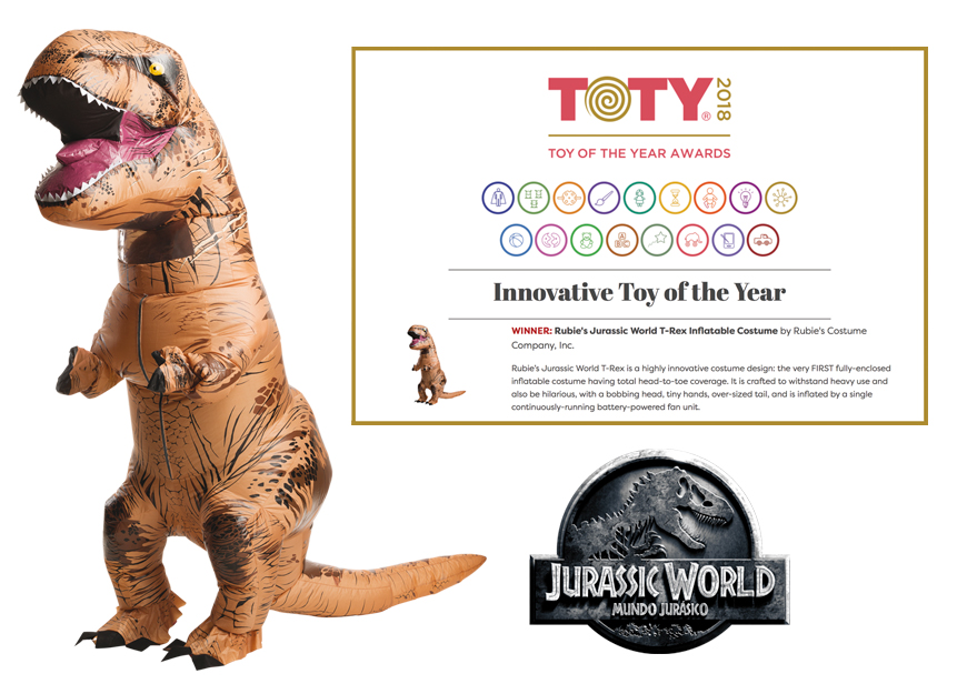 Un disfraz de Jurassic Park de Rubie's gana el premio TOTY al 'Juguete Innovador del año'